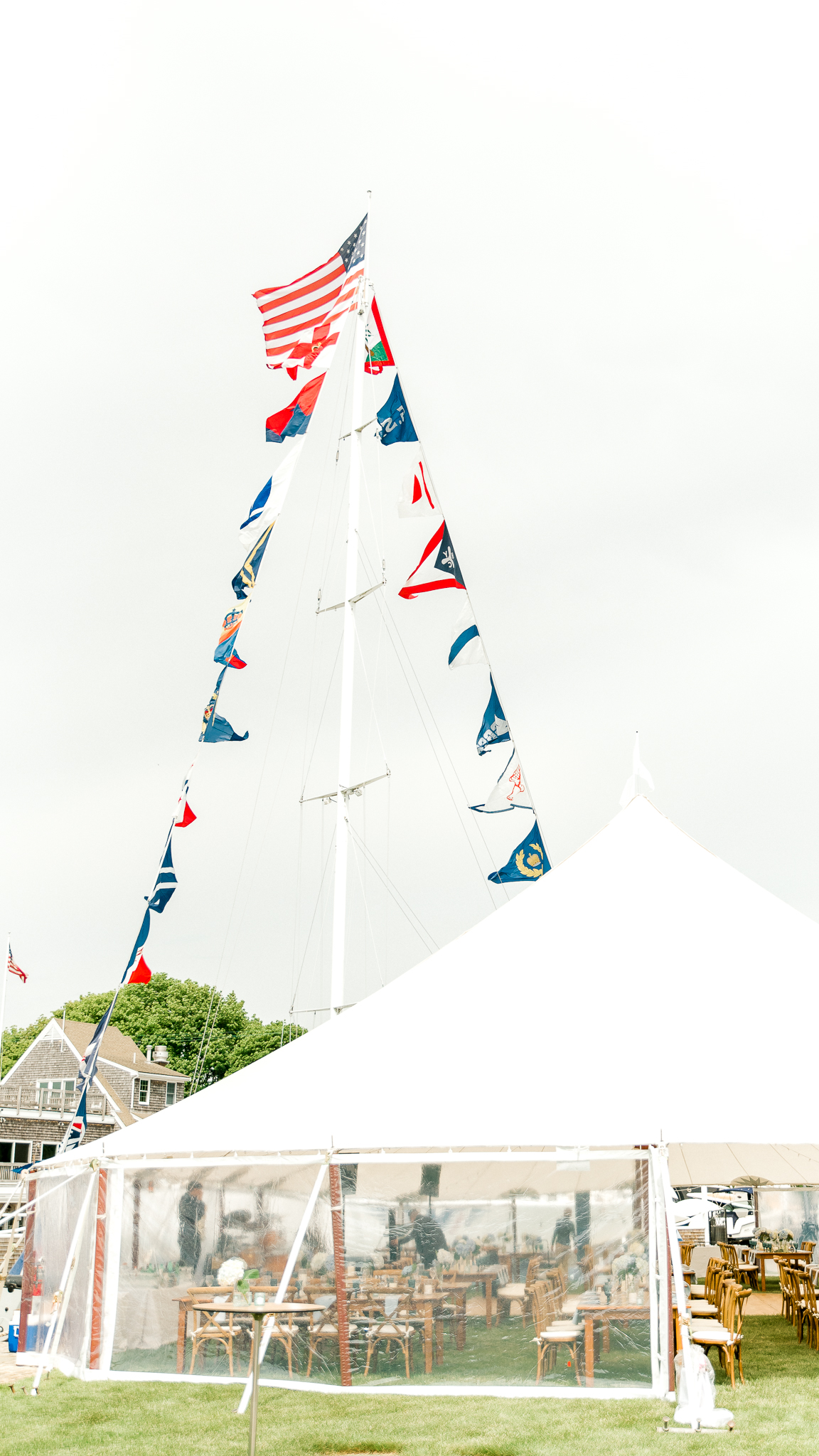 cape cod wedding tent nautical sailing flags photographer