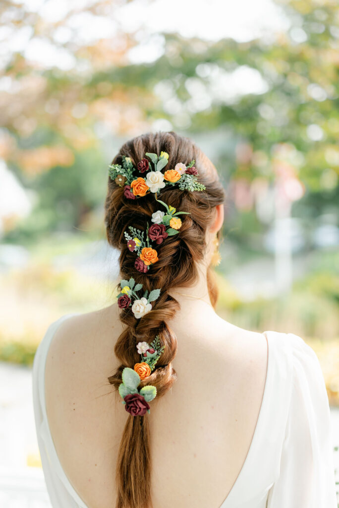 bar-harbor-acadia-micro-wedding-photographer-portaits-first-look-bridal-hair-braid-flowers