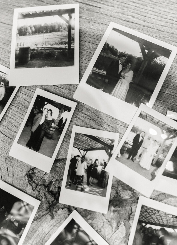 polaroids micro wedding reception at sweet pea's cafe in bar harbor maine