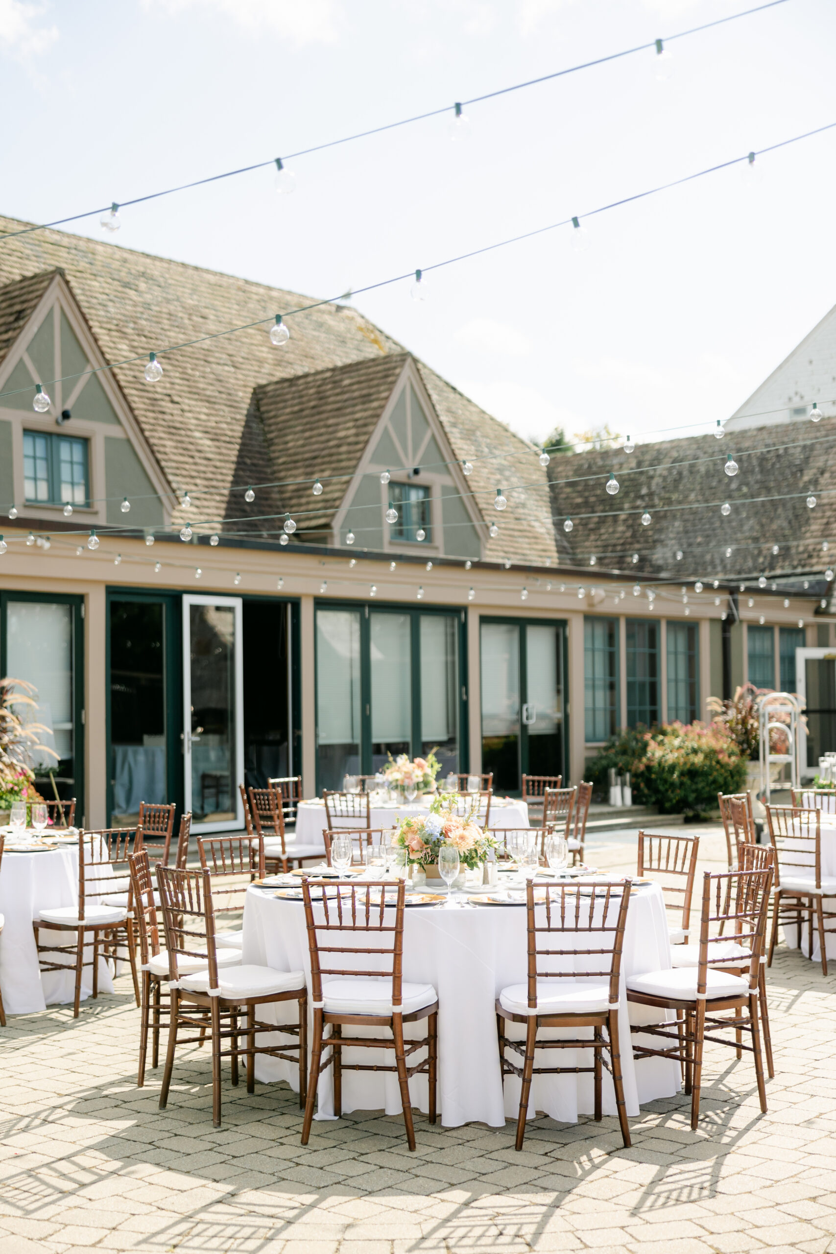 al fresco reception dinner at the bar harbor club