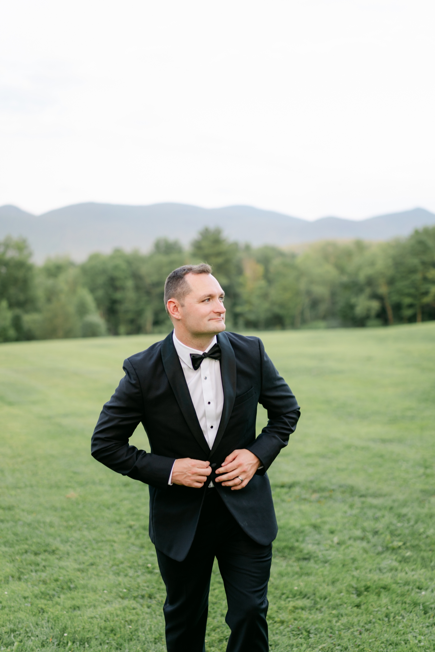 Bride and Groom Portraits Vermont Mountain Top Resort wedding by Maine Wedding Photographer Emily Brianne Photography