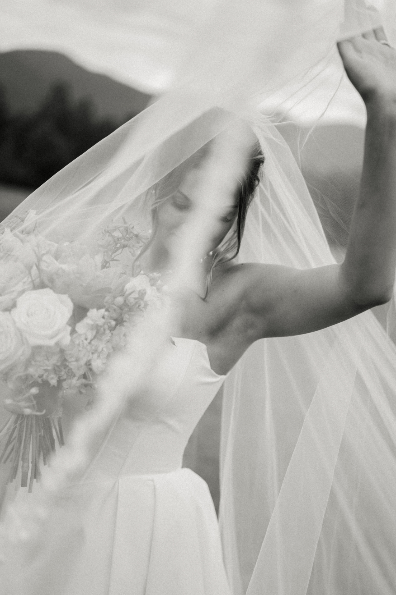 Bride and Groom Portraits Vermont Mountain Top Resort wedding by Maine Wedding Photographer Emily Brianne Photography