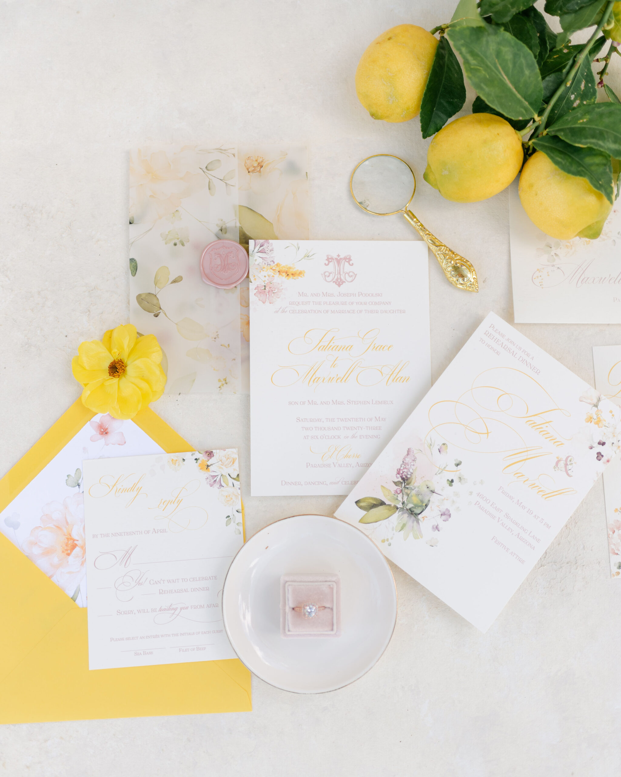 Island Citrus Wedding Color at El Chorro Arizon Wedding Venue