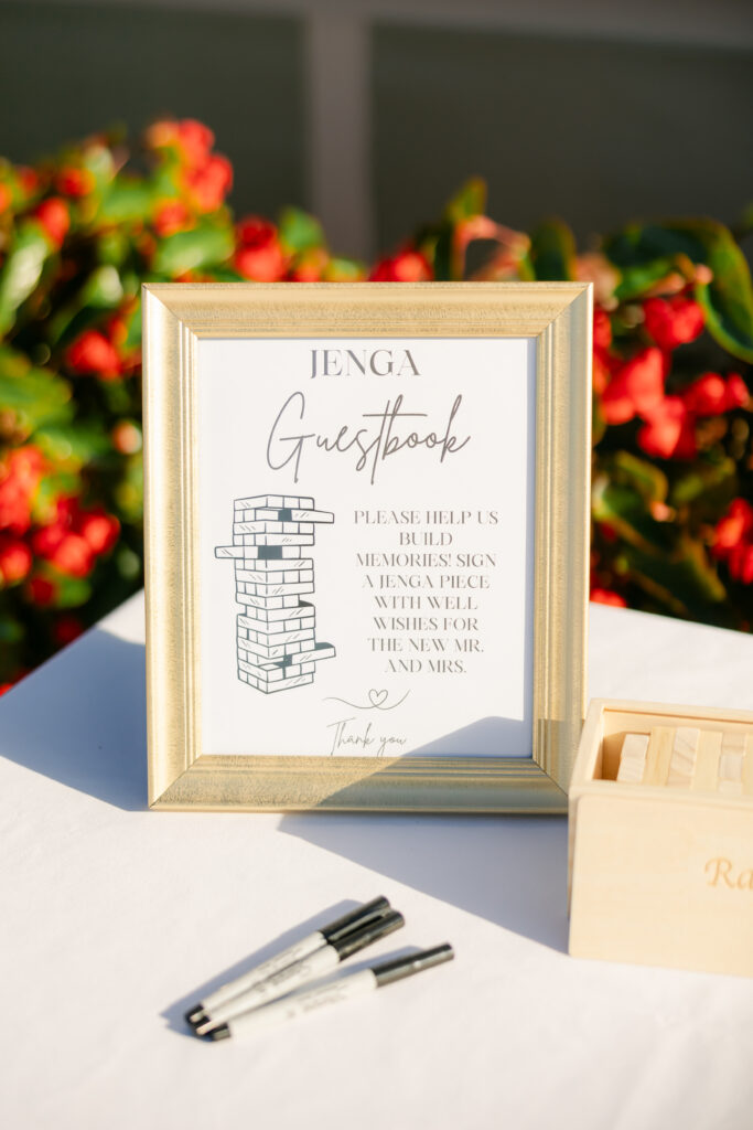 Jenga guest book wedding 