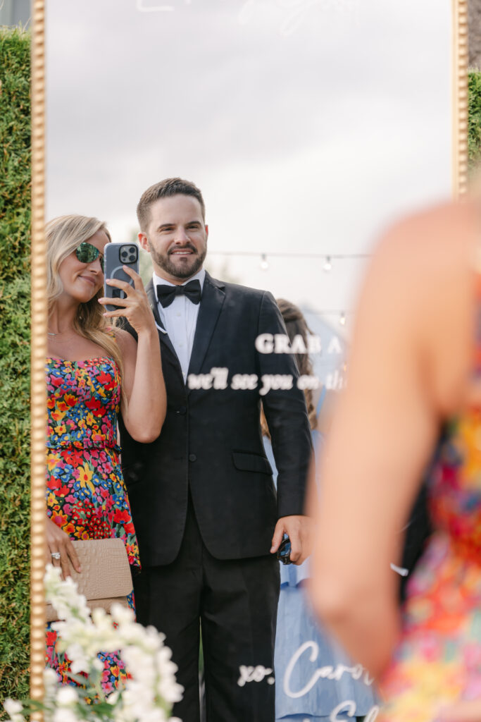 Decorative photo op mirror for wedding 