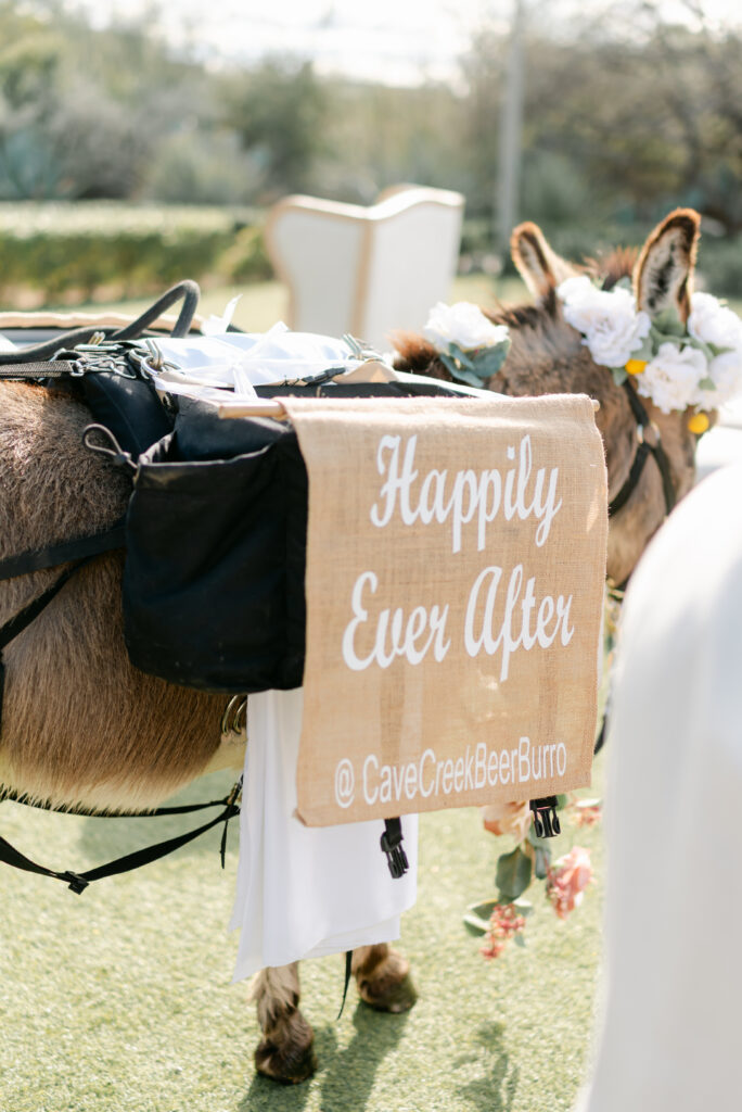 Beer burro cocktail hour idea adding a playful touch to a wedding celebration