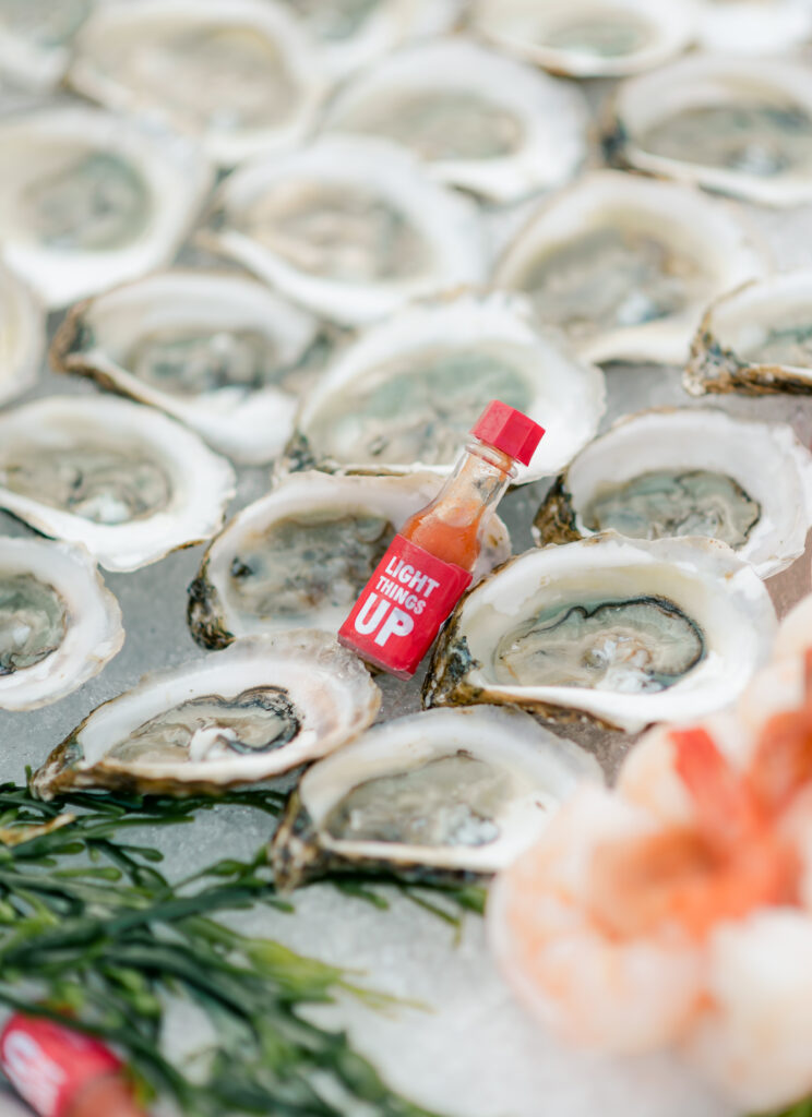 Raw bar cocktail hour wedding 